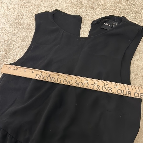 Asos Black Dress Thin Pull Over And Go Dress Size 2 Two Layers - Picture 8 of 14